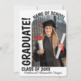 エレガントシンプルArch Photo Neutral卒業 案内状