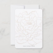 エレガントシンプルBeige Peony-RSVPと食事の選択 出欠カード (裏面)