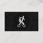 エレガントシンプルBlack HairStylistヘアドレッサー 名刺 (裏面)