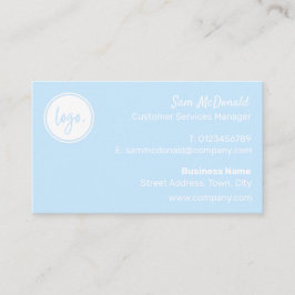 エレガントシンプルBLUE BUSINESS LOGO COMPANY BRAND 名刺