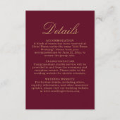 エレガントシンプルBurgundy金ゴールドゲスト情報詳細 エンクロージャーカード (正面)