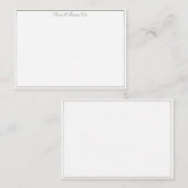 エレガントシンプルClasy金ゴールドフレ結婚ーム ノートカード (正面/裏面)