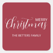 エレガントシンプルClean Frosted Berry Chrimas スクエアシール (正面)