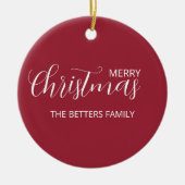 エレガントシンプルClean Frosted Berry Chrimas セラミックオーナメント (正面)