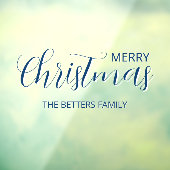 エレガントシンプルClean Midnight Blueクリスマス ウィンドウサイン (シート3)