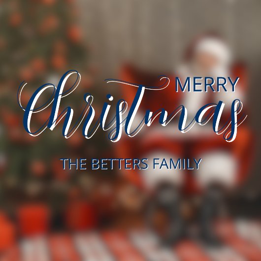 エレガントシンプルClean Midnight Blueクリスマス ウィンドウサイン