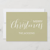 エレガントシンプルClean Sageグリーンクリスマス シーズンカード (正面)