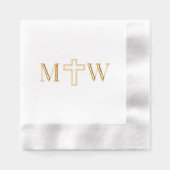 エレガントシンプルCross Couple 2 Initモノグラム 箔ナプキン (正面)