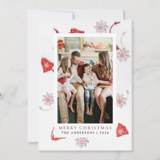 エレガントシンプルFrame Christmas Family 1写真 シーズンカード (正面)