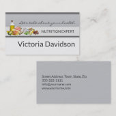 エレガントシンプルGray Healthy Life/栄養士 名刺 (正面/裏面)