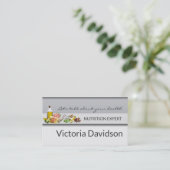 エレガントシンプルGray Healthy Life/栄養士 名刺 (スタンド正面)