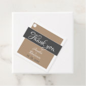 エレガントシンプルGrey Beige Script結婚's Thank you フェイバータグ (インサイチュ)