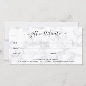 エレガントシンプルGrey Marble Gift Certificate (裏面)