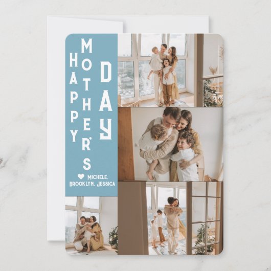エレガントシンプルHappy Mothers Dayフォトコラージュ シーズンカード (正面)