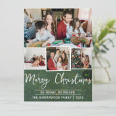 エレガントシンプルjoy Christmas Family Photo Collage シーズンカード (スタンド正面)