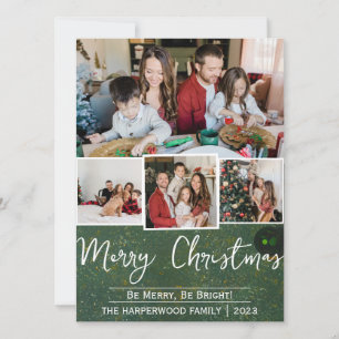 エレガントシンプルjoy Christmas Family Photo Collage シーズンカード