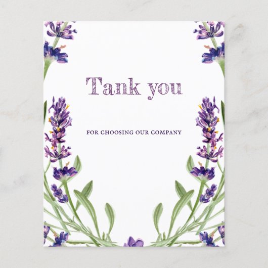 エレガントシンプルLavanderスタイルありがとう挿入 (正面)
