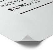 エレガントシンプルLight Gray営業営業時間 ポスター (角)