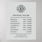 エレガントシンプルLight Gray営業営業時間 ポスター (正面)