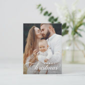 エレガントシンプルMerry Christmas Photo Script ポストカード (スタンド正面)