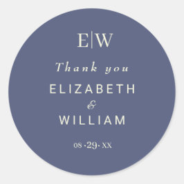 エレガントシンプルMonogramのデュスク結婚 ラウンドシール