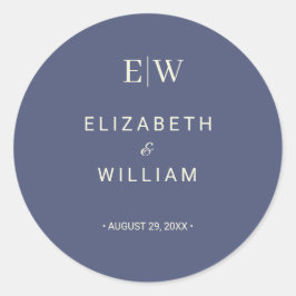 エレガントシンプルMonogramのデュスク結婚 ラウンドシール