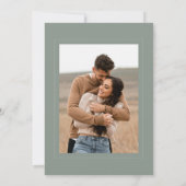 エレガントシンプルNeutral Sage Green Photo 結婚's 招待状 (裏面)