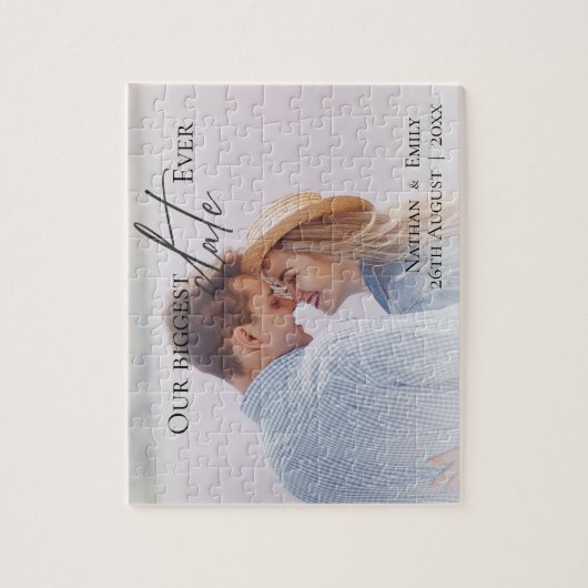 エレガントシンプルPhotoが今までで最も大き結婚い日 ジグソーパズル (縦)