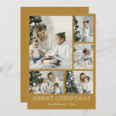 エレガントシンプルPhoto Collageクリスマス金ゴールド シーズンカード (正面/裏面)