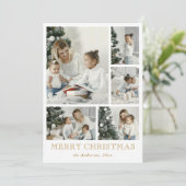 エレガントシンプルPhoto Collageクリスマス金ゴールド シーズンカード (スタンド正面)