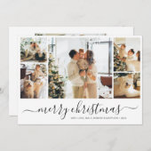 エレガントシンプルPhoto Collageクリスマス・ホリデー 招待状 (正面/裏面)