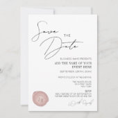 エレガントシンプルPink Wax Stamp Company Gala Dinner 招待状 (正面)