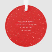 エレガントシンプルRed Photoベビー初めてのクリスマス オーナメント (裏面)