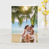 エレガントシンプルScriptカスタム Photoハッピーバースデー カード (黄色い花)