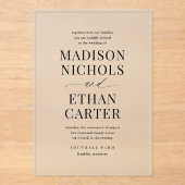 エレガントシンプルScript写真結婚の アクリル招待状 (正面)