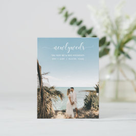 エレガントシンプルScript写真結婚発表 ポストカード