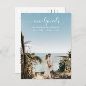 エレガントシンプルScript写真結婚発表 ポストカード (正面/裏面)