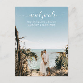 エレガントシンプルScript写真結婚発表 ポストカード