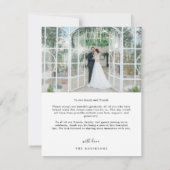 エレガントシンプルScript 2写真結婚の サンキューカード (裏面)