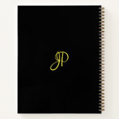 エレガントシンプルScript Monogramイニシャル名 ノートブック (裏面)