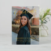 エレガントシンプルScript Photo Gold Foil発表 箔招待状 (立ち正面)