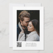 エレガントシンプルScript QRコード写真結婚の 招待状 (裏面)