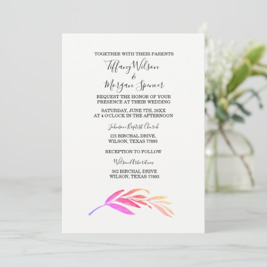 エレガントシンプルScript Same-sex wedding invite 招待状 (スタンド正面)