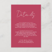 エレガントシンプルScript Viva Magentaの結婚詳細 エンクロージャーカード (正面)