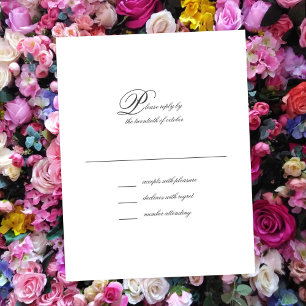 エレガントシンプルScript Wedding RSVPカード