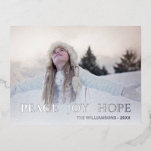エレガントシンプルSilverのフルフォト 箔シーズンポストカード (正面)