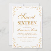 エレガントシンプルSweet sixteen16パーティー誕生日 招待状 (正面)
