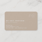 エレガントシンプルTaupeミニマリスト2モノグラム 名刺 (裏面)
