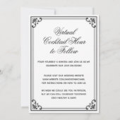 エレガントシンプルVirtual結婚のLivestream結婚の 招待状 (裏面)