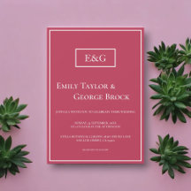 エレガントシンプルVivaマゼンタモノグラム結婚フレーム